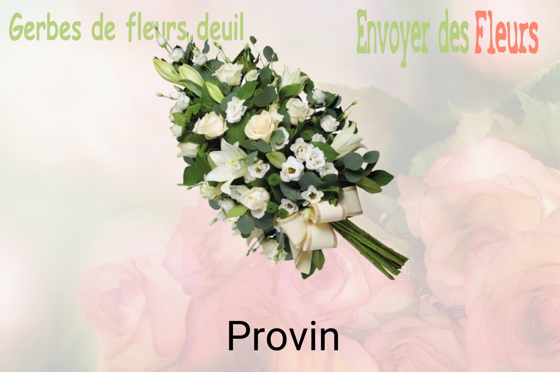 Gerbe de fleurs de deuil livrée à Provin